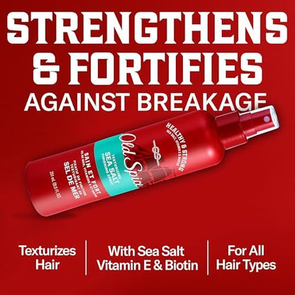 Old Spice Men's Sea Salt Hair Spray - Texturizing Finishing Spray for All Hair Types, Healthy & Strong with Vitamin E & Biotin, Medium Hold, 8.5 fl oz
