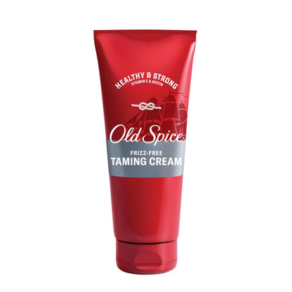 Old Spice Frizz-Free Taming Hair Cream for Men, Healthy & Strong with Vitamin E & Biotin, Low Hold, 6 oz