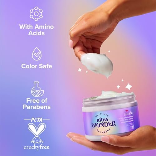 Aussie Ultra Wonder Gel Crème All-in-1 Moisturizing Hold Styler - Gel + Cream for All Hair Types and Curls, 10.1 oz - görsel 10