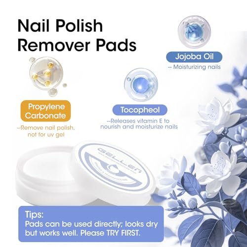 GELLEN Nail Polish Remover Pot - Non-Acetone, Fragrance Free, Quick 5-9s Removal with Shea Butter & Vitamin E, Non-Drying Formula (3.71 Fl Oz) - görsel 12