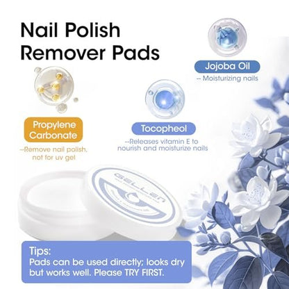 GELLEN Nail Polish Remover Pot - Non-Acetone, Fragrance Free, Quick 5-9s Removal with Shea Butter & Vitamin E, Non-Drying Formula (3.71 Fl Oz)