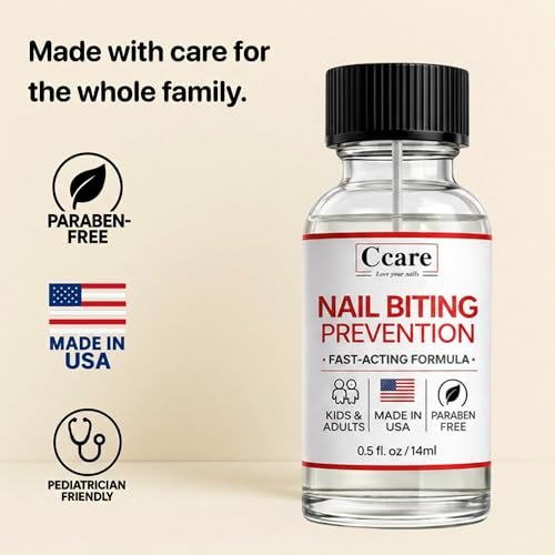 C CARE Nail Biting Prevention for Kids & Adults - Safe, Bitter, Clear, Thumb Sucking Deterrent | Stop Nail Biting Treatment, Fast Drying, Easy Brush On, 0.5 fl oz - görsel 4