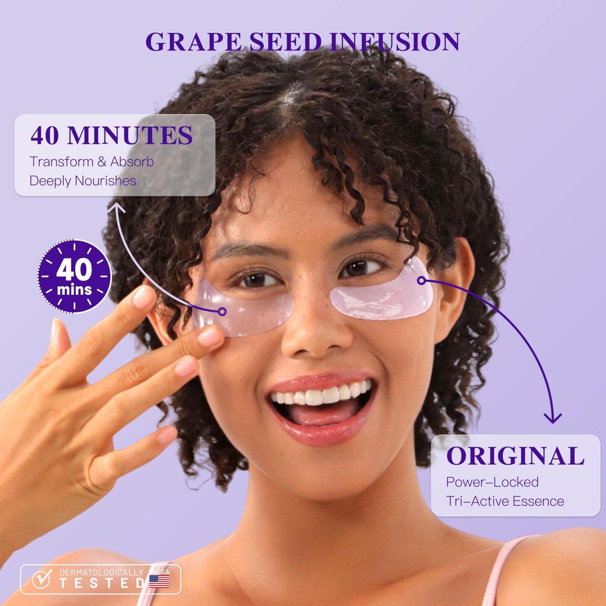 ICIKOL Grape Seed Collagen Under Eye Patches – Hydrating Eye Mask for Puffy Eyes, Dark Circles & Eye Bags (12 Pairs) - görsel 7