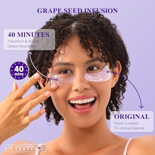 ICIKOL Grape Seed Collagen Under Eye Patches – Hydrating Eye Mask for Puffy Eyes, Dark Circles & Eye Bags (12 Pairs) - görsel 8