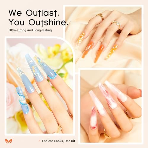 Morovan Poly Gel Nail Kit for Pretty Gift – Complete Extension Gel Nail Set with Nail Lamp, Slip Solution, and Professional Manicure Tools for Beginners at Home Avelisse