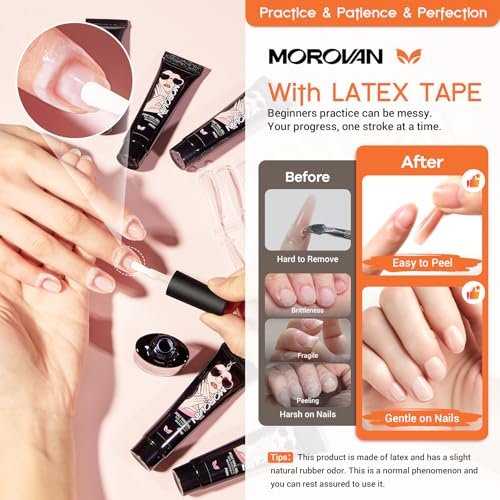 Morovan Poly Gel Nail Kit for Pretty Gift – Complete Extension Gel Nail Set with Nail Lamp, Slip Solution, and Professional Manicure Tools for Beginners at Home Avelisse