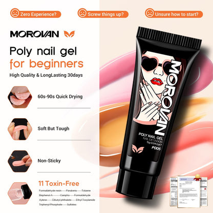 Morovan Poly Gel Nail Kit for Pretty Gift – Complete Extension Gel Nail Set with Nail Lamp, Slip Solution, and Professional Manicure Tools for Beginners at Home Avelisse