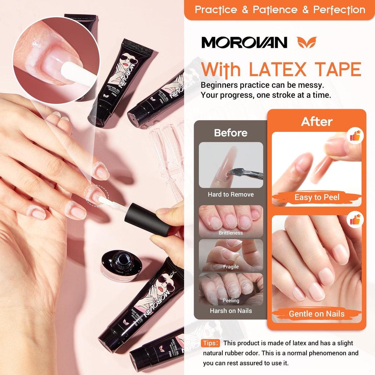 Morovan Poly Gel Nail Kit for Pretty Gift – Complete Extension Gel Nail Set with Nail Lamp, Slip Solution, and Professional Manicure Tools for Beginners at Home Avelisse