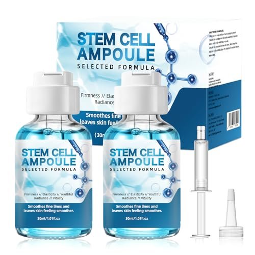 Stem Cell Serum for Face – 2 Pack Microneedling Serum Ampoule Booster for Anti-Aging, Wrinkles, Scars, Hydration & Rejuvenation, 1 fl oz Each Avelisse