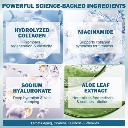 Stem Cell Serum for Face – 2 Pack Microneedling Serum Ampoule Booster for Anti-Aging, Wrinkles, Scars, Hydration & Rejuvenation, 1 fl oz Each Avelisse