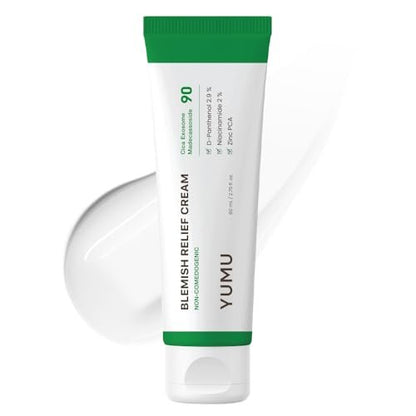 YUMU Cica Exosome Zinc Blemish Relief Cream - Face Moisturizer for Sensitive, Acne-Prone Skin - Lightweight, Oil-Free, Barrier Repair & Hydration - Korean Skincare (80 ml/2.70 fl.oz.) Avelisse
