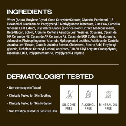 YUMU Cica Exosome Zinc Blemish Relief Cream - Face Moisturizer for Sensitive, Acne-Prone Skin - Lightweight, Oil-Free, Barrier Repair & Hydration - Korean Skincare (80 ml/2.70 fl.oz.) Avelisse