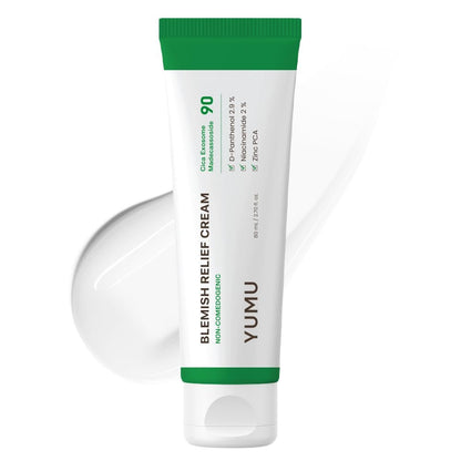 YUMU Cica Exosome Zinc Blemish Relief Cream - Face Moisturizer for Sensitive, Acne-Prone Skin - Lightweight, Oil-Free, Barrier Repair & Hydration - Korean Skincare (80 ml/2.70 fl.oz.) Avelisse