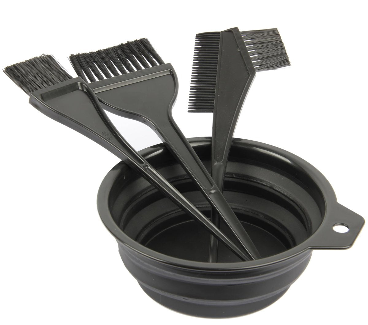 JFFX 4-Piece Hair Dye Color Brush and Bowl Set – Professional Salon Highlighting Tools for At-Home Hair Coloring (Black) - görsel 7