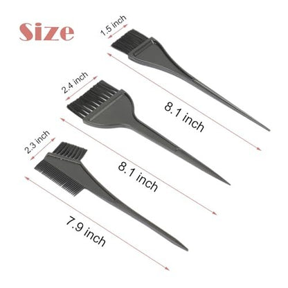 JFFX 4-Piece Hair Dye Color Brush and Bowl Set – Professional Salon Highlighting Tools for At-Home Hair Coloring (Black)