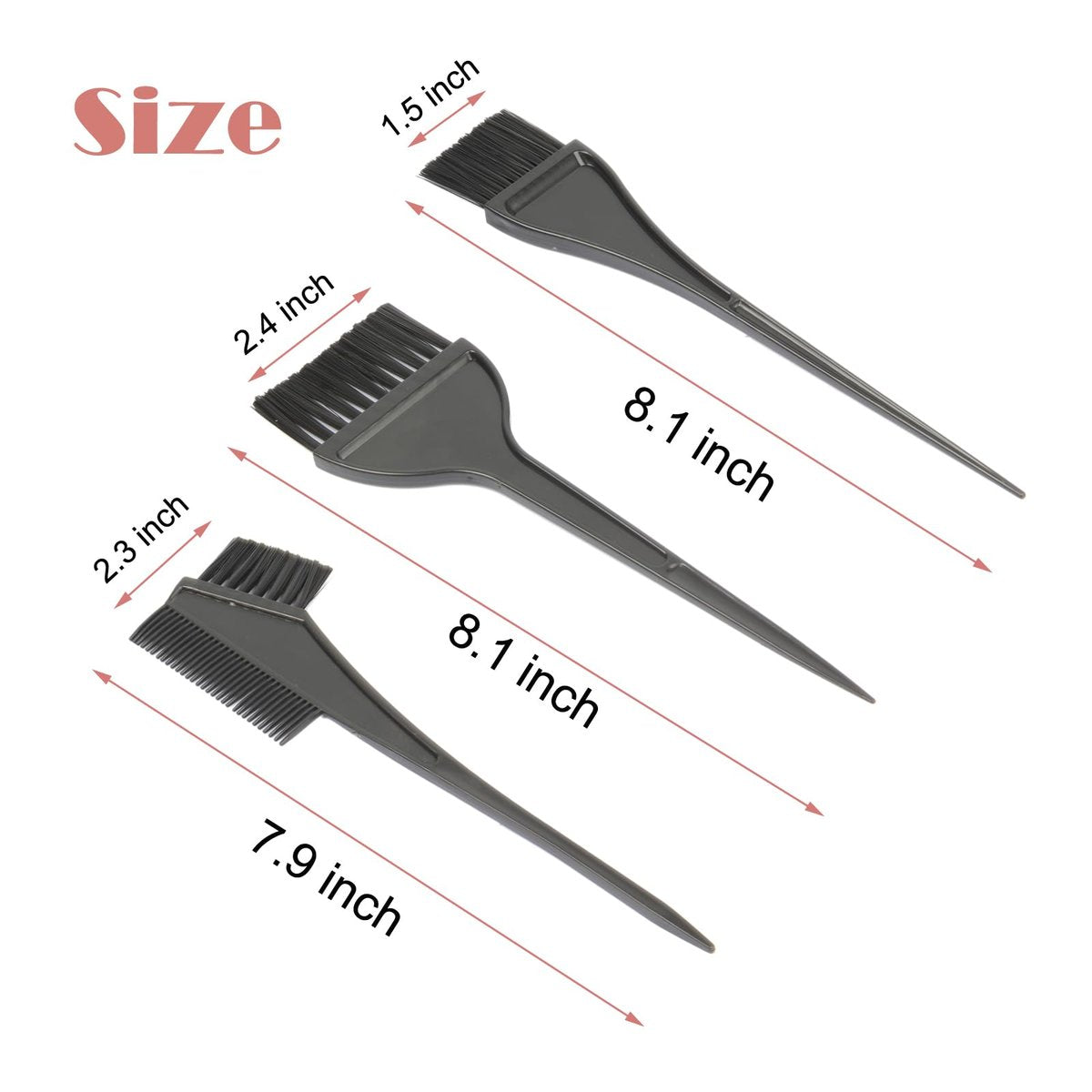 JFFX 4-Piece Hair Dye Color Brush and Bowl Set – Professional Salon Highlighting Tools for At-Home Hair Coloring (Black) - görsel 5