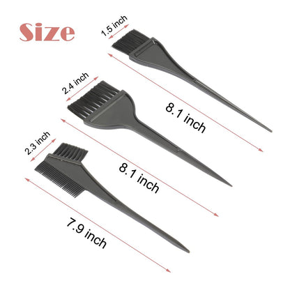 JFFX 4-Piece Hair Dye Color Brush and Bowl Set – Professional Salon Highlighting Tools for At-Home Hair Coloring (Black)