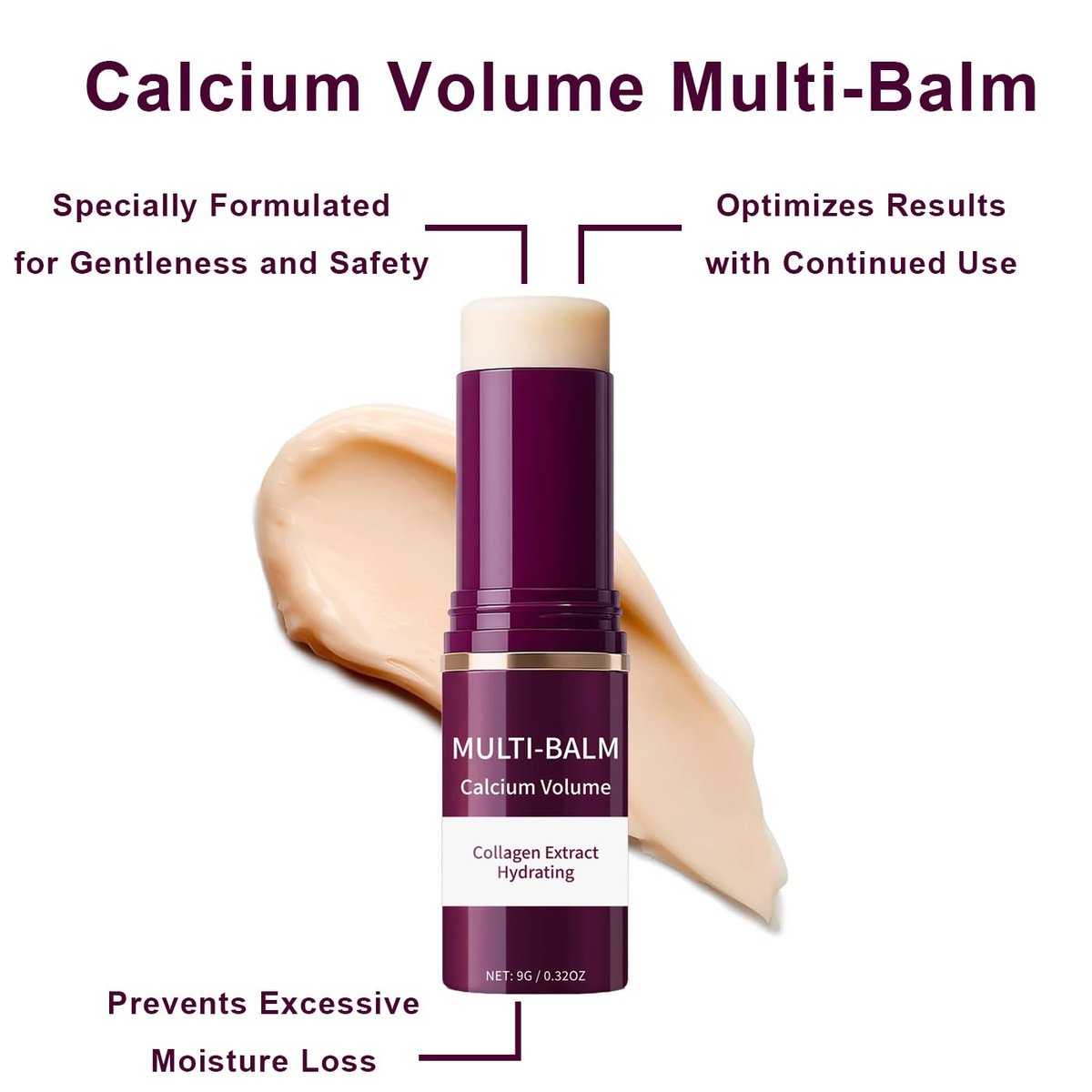 2-Pack Wrinkle Bounce Calcium Multi-Balm Stick – Collagen Moisturizing Multi Balm for Under-Eye, Forehead, Neck – Hydrating, Firming & Plumping Skin Care - görsel 3