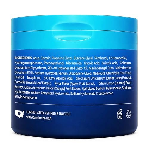 Hicream Glycolic Acid Pads – Dual-Textured Facial Exfoliating Toner for Pore Care & Skin Radiance, Deep Cleansing Peel with Niacinamide, Salicylic Acid & Vitamins E, B3, B5 (50 Pads) - görsel 17