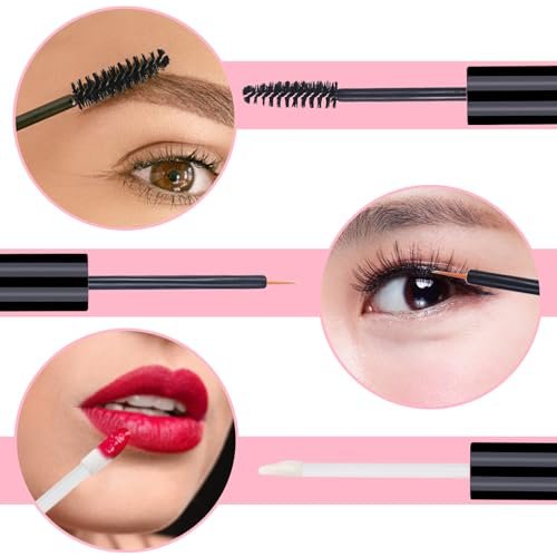 6PCS 10ml Empty Mascara Tubes, Empty Eyeliner Tubes and Empty Lip Gloss Tubes with Rubber Inserts - Ideal for DIY Cosmetics, Travel and Daily Use (Black) Avelisse