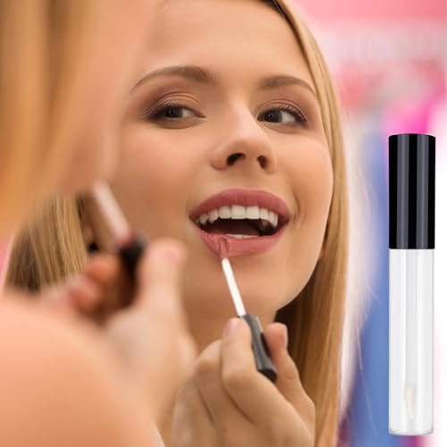 6PCS 10ml Empty Mascara Tubes, Empty Eyeliner Tubes and Empty Lip Gloss Tubes with Rubber Inserts - Ideal for DIY Cosmetics, Travel and Daily Use (Black) Avelisse