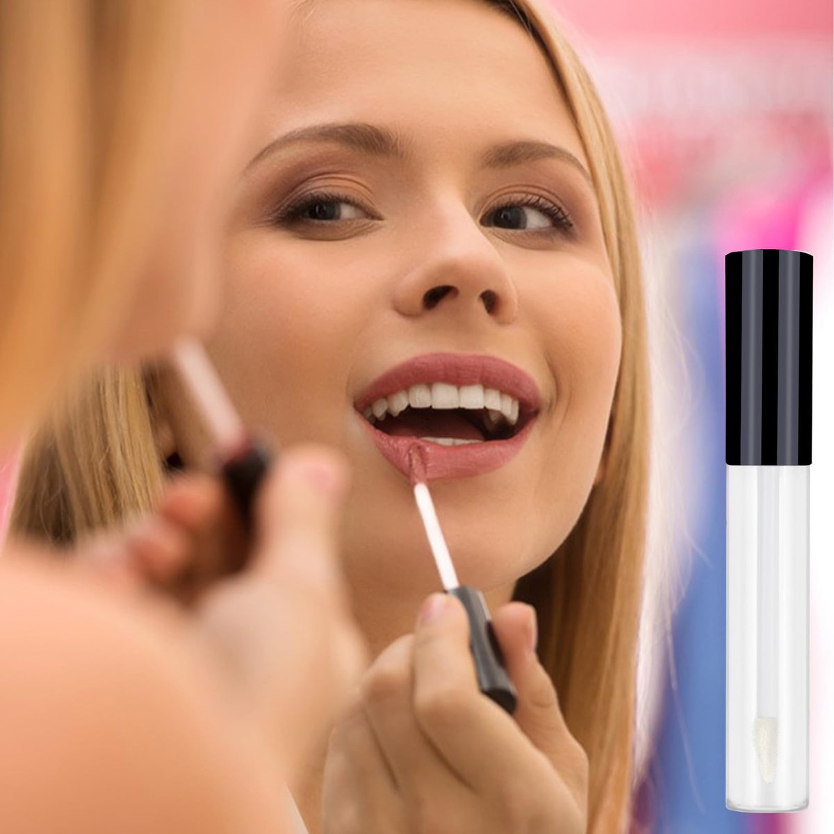 6PCS 10ml Empty Mascara Tubes, Empty Eyeliner Tubes and Empty Lip Gloss Tubes with Rubber Inserts - Ideal for DIY Cosmetics, Travel and Daily Use (Black) Avelisse