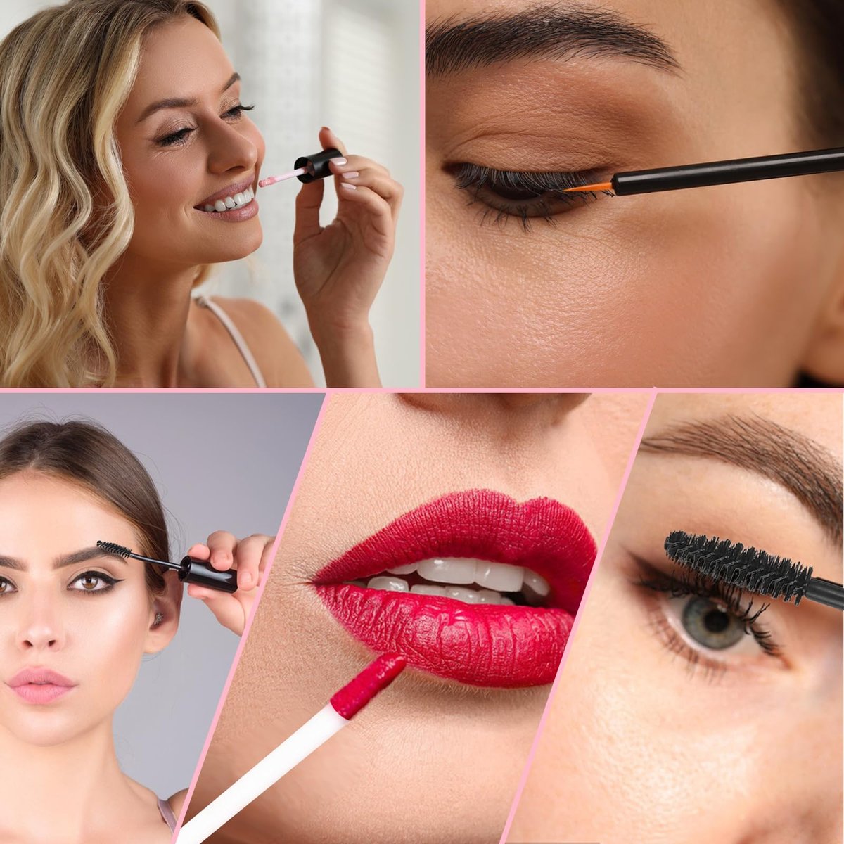 6PCS 10ml Empty Mascara Tubes, Empty Eyeliner Tubes and Empty Lip Gloss Tubes with Rubber Inserts - Ideal for DIY Cosmetics, Travel and Daily Use (Black) Avelisse