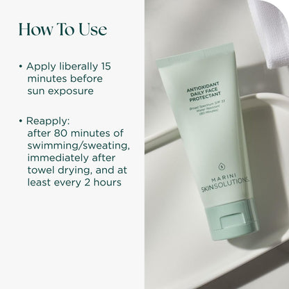 Marini SkinSolutions Antioxidant Daily Face Protectant SPF 33 - Broad-Spectrum Sunscreen, Water Resistant 80 Minutes, Cruelty Free, 2 oz Avelisse