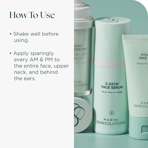 C-ESTA Face Serum by Marini SkinSolutions – Lift, Firm & Protect with Vitamin C, DMAE & Hyaluronic Acid for All Skin Types – 1 fl oz Avelisse