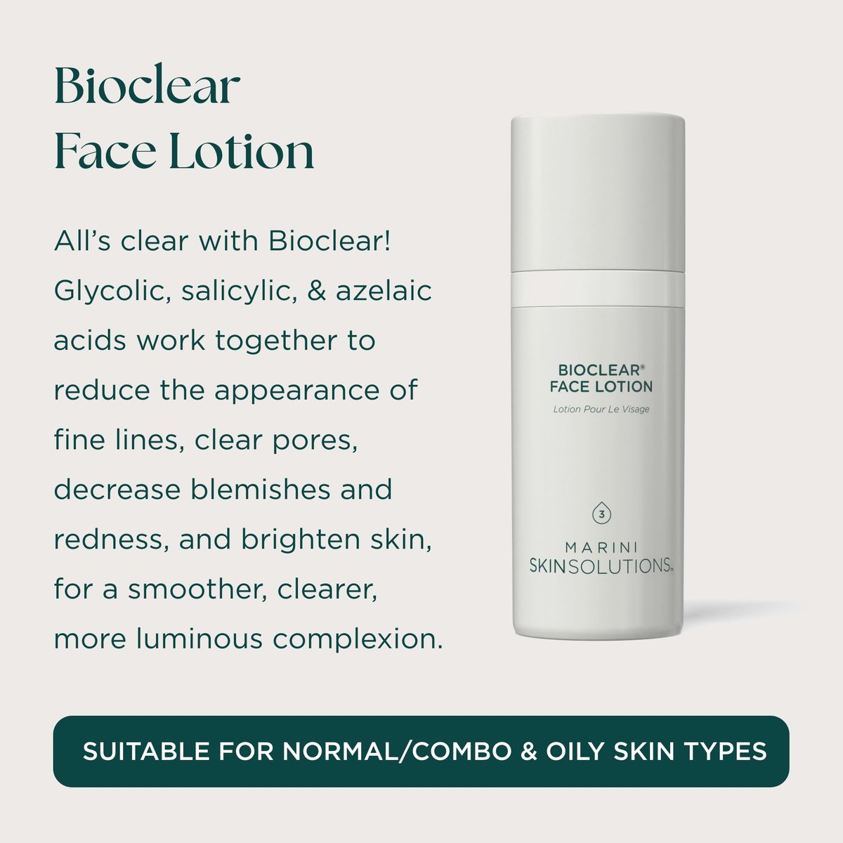 Marini SkinSolutions Bioclear Face Lotion - Triple-Acid Resurfacing Treatment for Fine Lines, Wrinkles, Acne, Pores, Redness & Discoloration - Cruelty-Free - Made in USA - 1 oz Avelisse