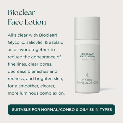 Marini SkinSolutions Bioclear Face Lotion - Triple-Acid Resurfacing Treatment for Fine Lines, Wrinkles, Acne, Pores, Redness & Discoloration - Cruelty-Free - Made in USA - 1 oz Avelisse