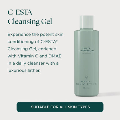 Marini SkinSolutions C-ESTA Cleansing Gel - Vitamin C Face Cleanser with DMAE - Cruelty Free - Made in USA - 6 fl oz Avelisse