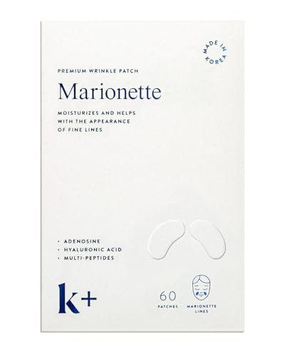 KPLUS K+ Wrinkle Patches for Marionette & Smile Lines – 60 Count Overnight Facial Stickers with Hyaluronic Acid, Adenosine & Peptides Avelisse