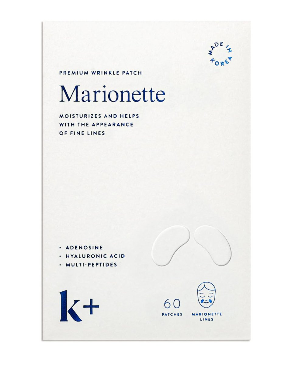 KPLUS K+ Wrinkle Patches for Marionette & Smile Lines – 60 Count Overnight Facial Stickers with Hyaluronic Acid, Adenosine & Peptides Avelisse