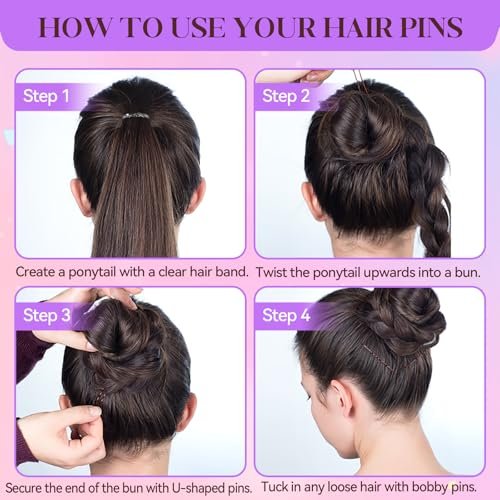 300 Pcs Bobby Pins Hair Pins Kit with Storage Box - Brown Non-Slip Bobby Pins, Invisible Hair Pins, and Clear Hair Elastics for All Hair Types - görsel 11
