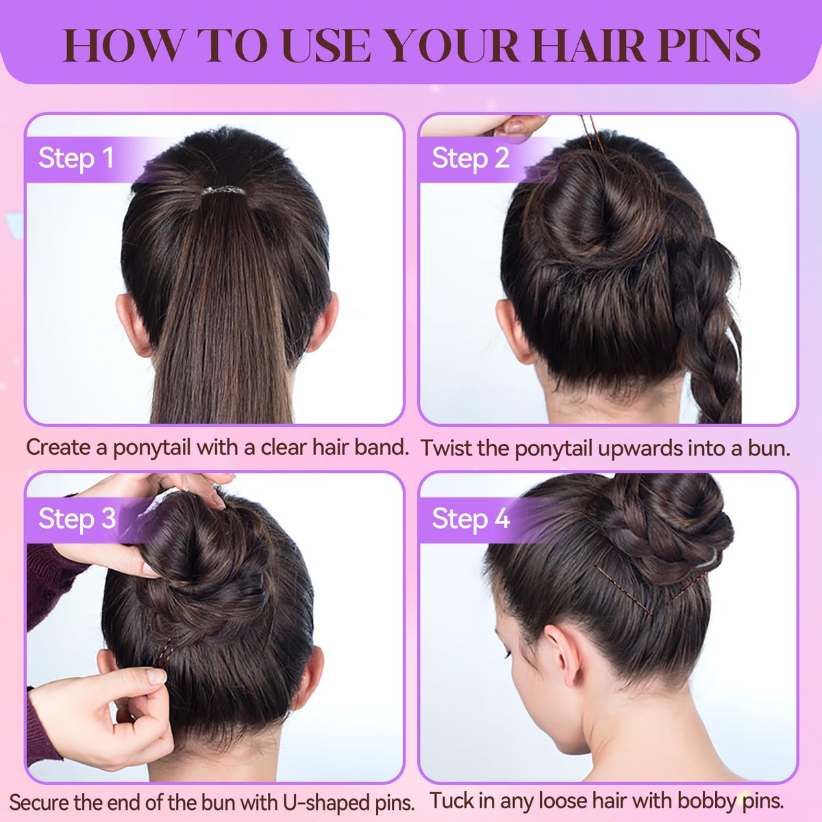 300 Pcs Bobby Pins Hair Pins Kit with Storage Box - Brown Non-Slip Bobby Pins, Invisible Hair Pins, and Clear Hair Elastics for All Hair Types - görsel 12