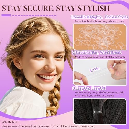 300 Pcs Bobby Pins Hair Pins Kit with Storage Box - Brown Non-Slip Bobby Pins, Invisible Hair Pins, and Clear Hair Elastics for All Hair Types - görsel 7