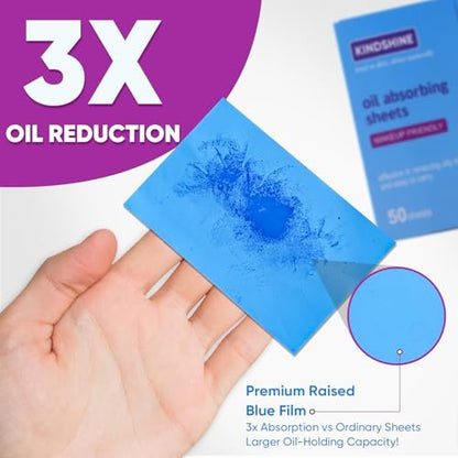 KINESHINE 150P High-Performance Oil Absorbing Sheets for Face – Makeup Friendly Blotting Papers for Oily Skin