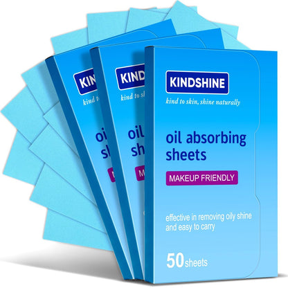 KINESHINE 150P High-Performance Oil Absorbing Sheets for Face – Makeup Friendly Blotting Papers for Oily Skin
