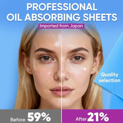 KINESHINE 150P High-Performance Oil Absorbing Sheets for Face – Makeup Friendly Blotting Papers for Oily Skin