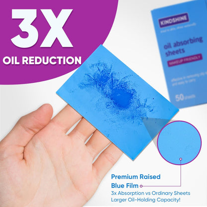 KINESHINE 150P High-Performance Oil Absorbing Sheets for Face – Makeup Friendly Blotting Papers for Oily Skin