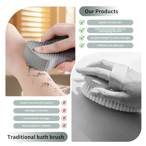 PMLQZA 4-Pack Magic Exfoliating Bath Sponge – 3D Super Soft Body Scrubber for Dead Skin Removal, Reusable Handheld Shower Brush for Men & Women (Blue, White, Pink, Gray) Avelisse