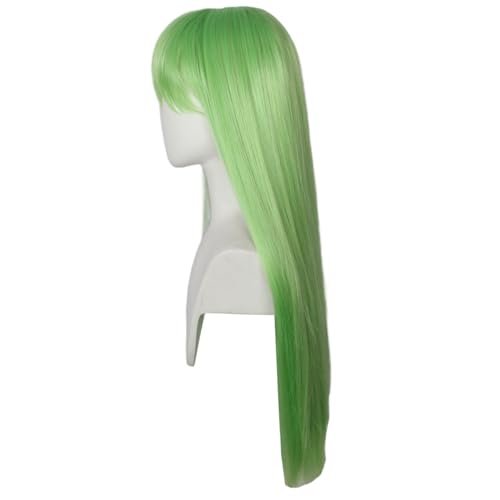 Linfairy Long Light Green Wig 80cm – Premium High Temperature Fiber Wig for Halloween, Cosplay & Party - görsel 8