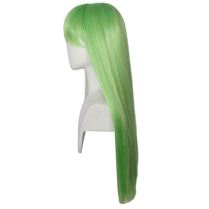 Linfairy Long Light Green Wig 80cm – Premium High Temperature Fiber Wig for Halloween, Cosplay & Party