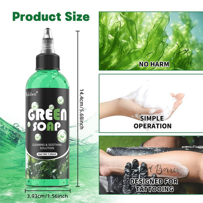 Rofitbest Green Tattoo Soap 4OZ with Foaming Bottle (120ml) – Tattoo Aftercare & Piercing Supplies