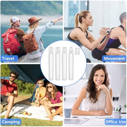 AskBed 4 Pack 0.34 Oz (10ml) Refillable Plastic Essential Oil Roller Bottles with Stainless Steel Roller Balls and Labels Avelisse
