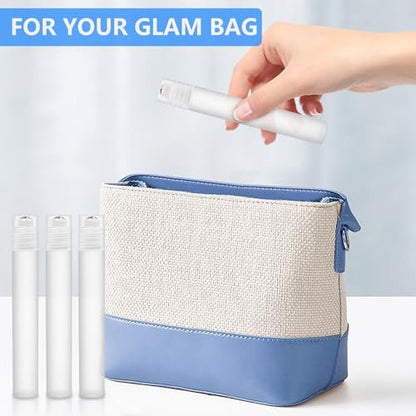 AskBed 4 Pack 0.34 Oz (10ml) Refillable Plastic Essential Oil Roller Bottles with Stainless Steel Roller Balls and Labels Avelisse