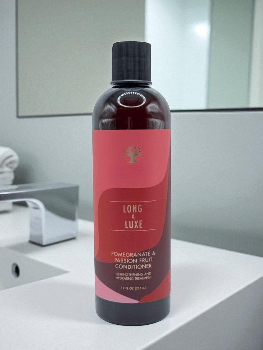 Long & Luxe Strengthening Shampoo & Conditioner Duo (12 oz Each) – Length Retention & Breakage Prevention – Sulfate-Free with Pomegranate & Passion Fruit Avelisse