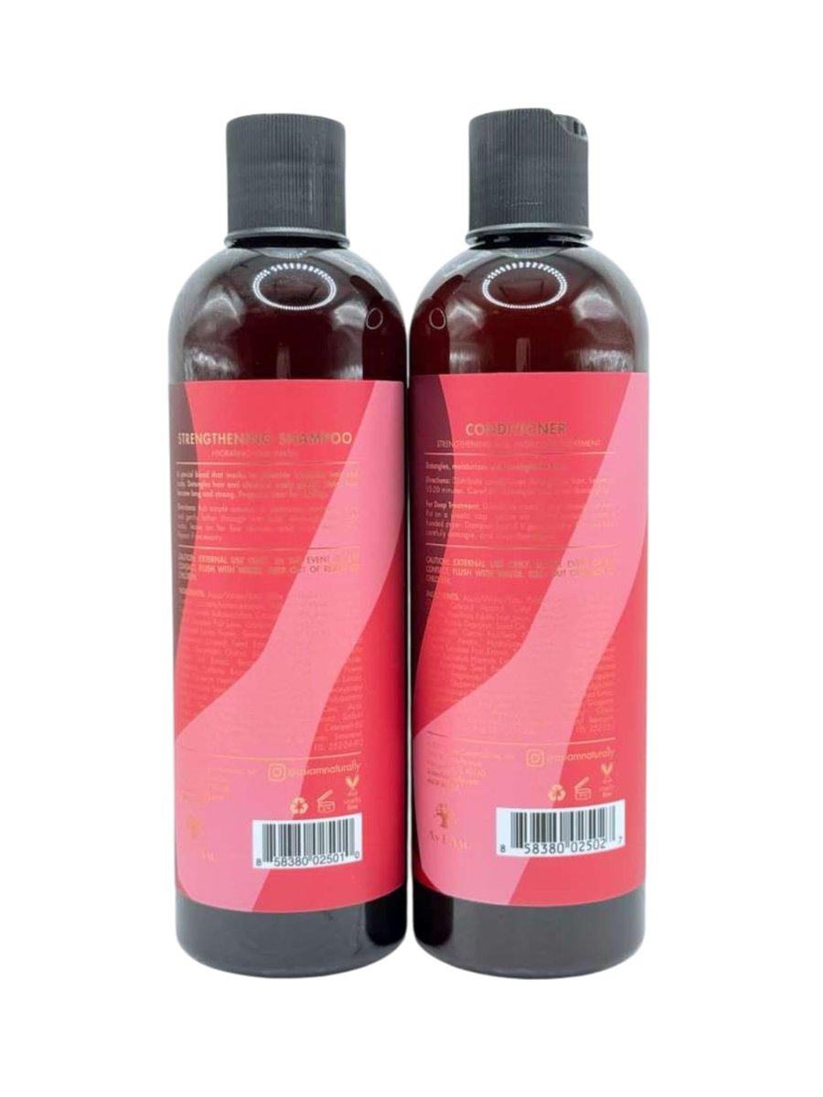 Long & Luxe Strengthening Shampoo & Conditioner Duo (12 oz Each) – Length Retention & Breakage Prevention – Sulfate-Free with Pomegranate & Passion Fruit Avelisse