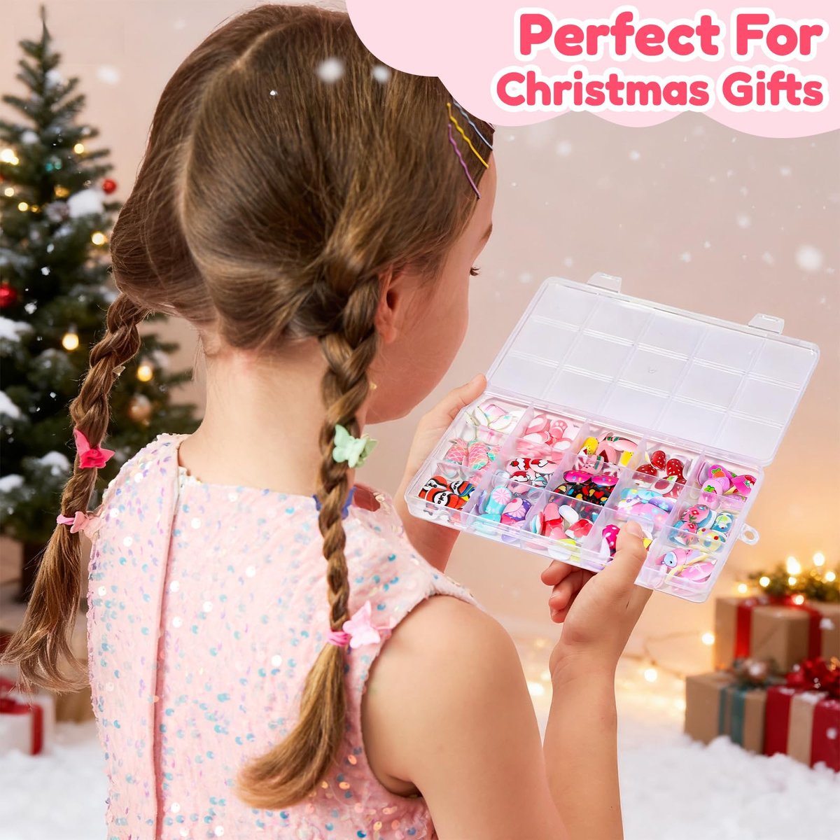Teenitor 360 Pcs Kids Press On Nails - 15 Styles 12 Sizes for Girls 8-15 Years, Fake Acrylic Nails with Adhesive Tabs, Nail File & Buffer - görsel 9